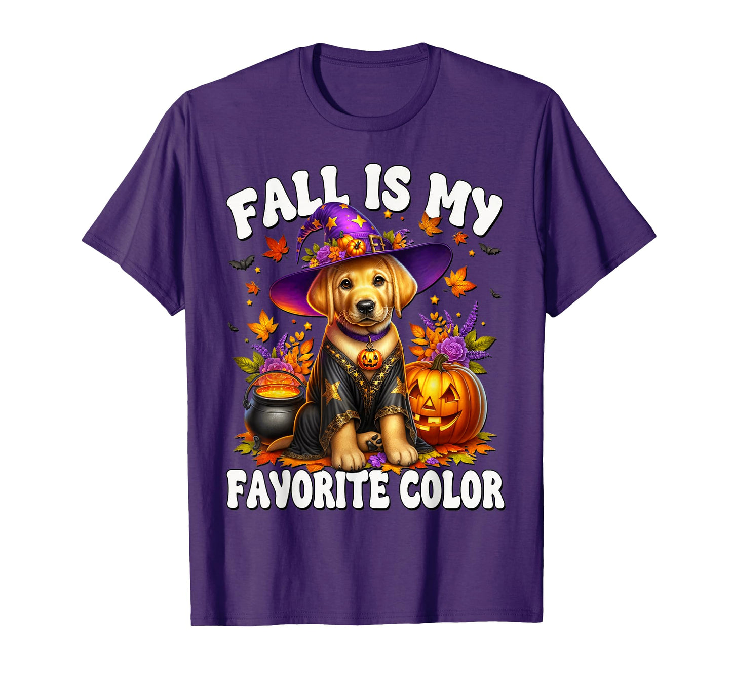 Fall is My Favorite Color Golden Retriever Halloween Dog T-Shirt