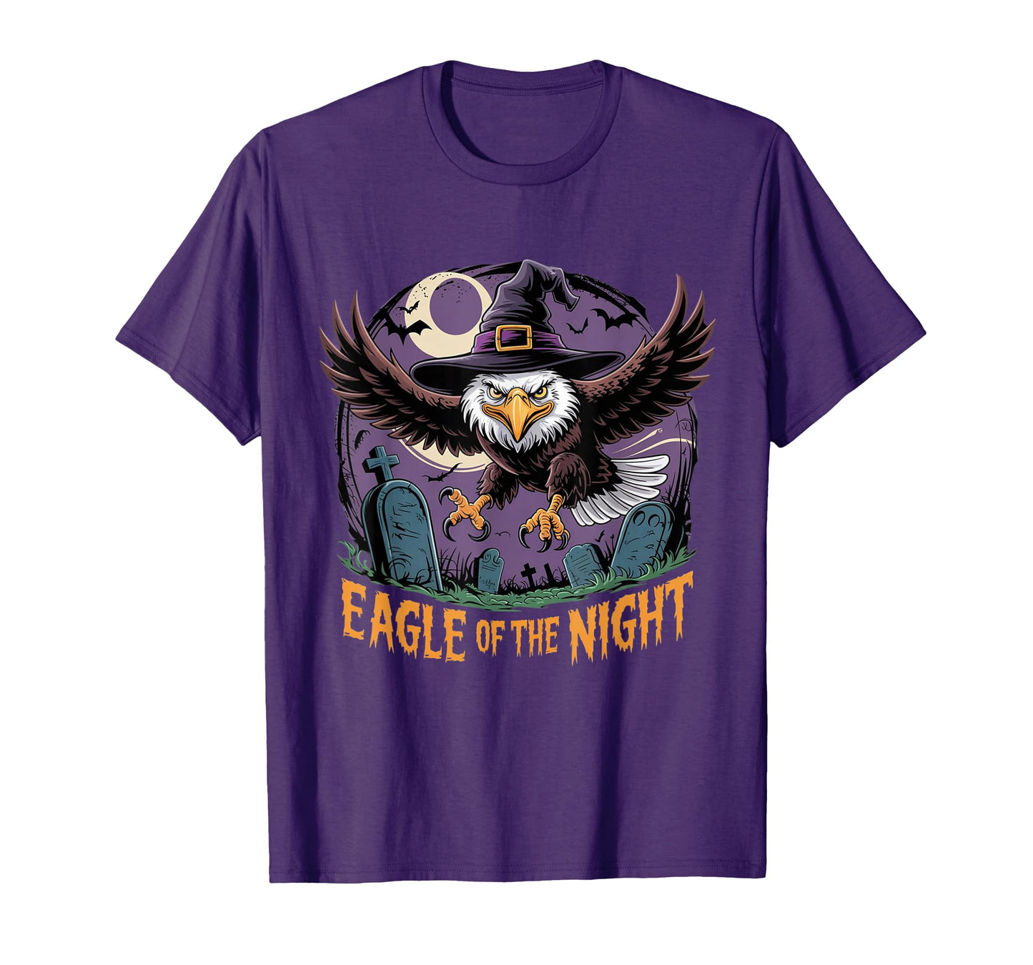 Eagle Witch Bald Eagle Funny Halloween Night Spooky Season T-Shirt