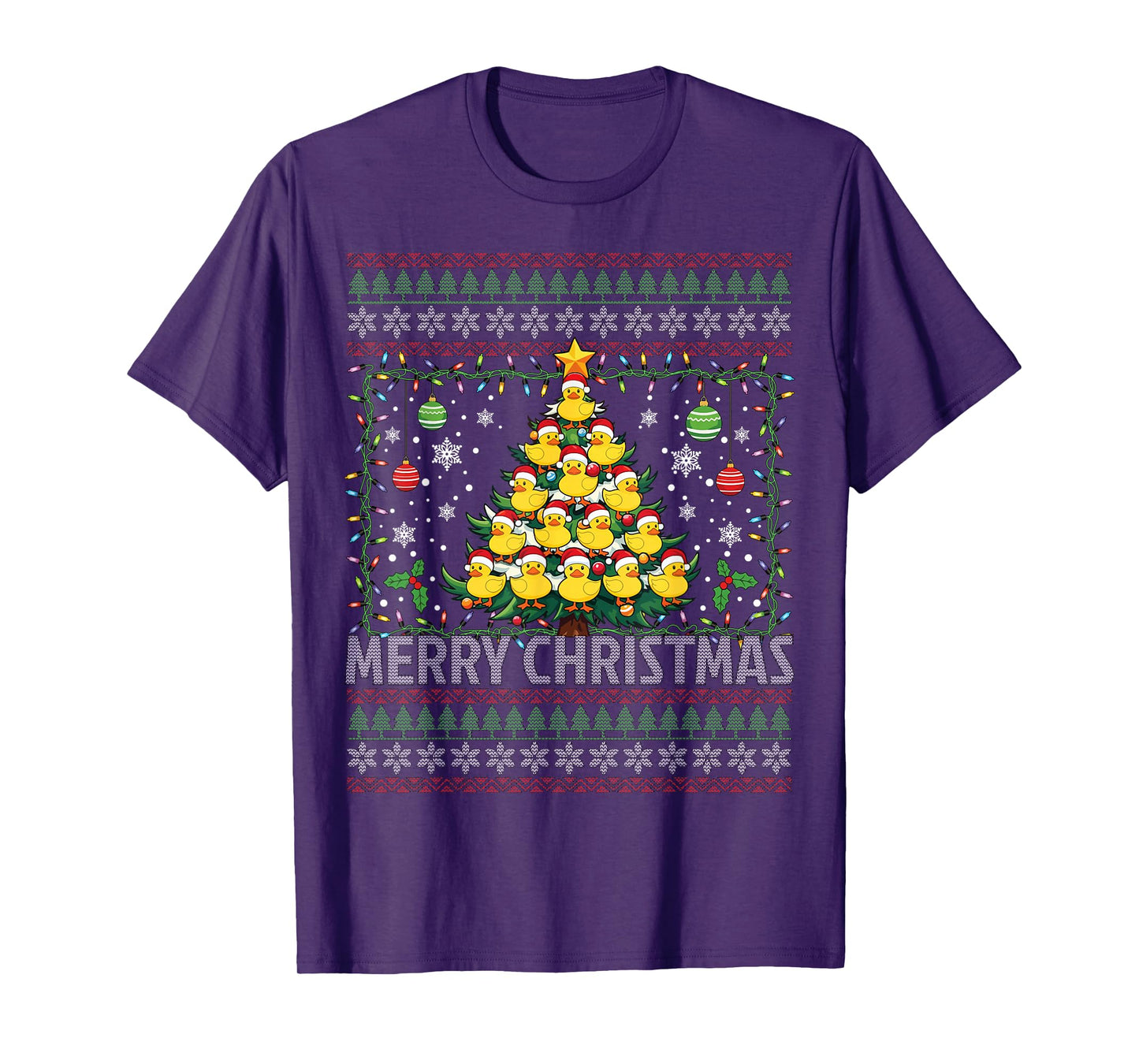Ducks Christmas Tree Happy Christmas Funny Ugly Christmas T-Shirt