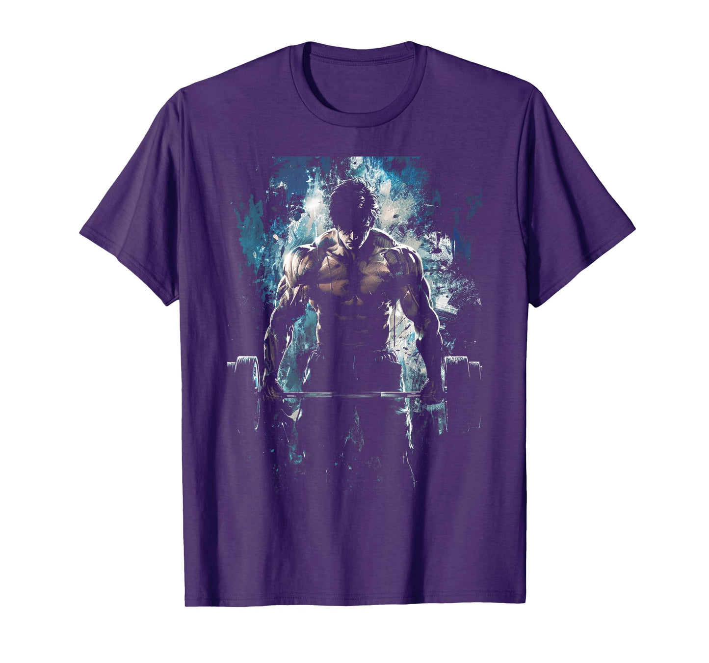 Weightlifting Muscle Gym Fitness Workout Strength Anime Men Character Deadlift Intense Bodybuilding T-Shirt