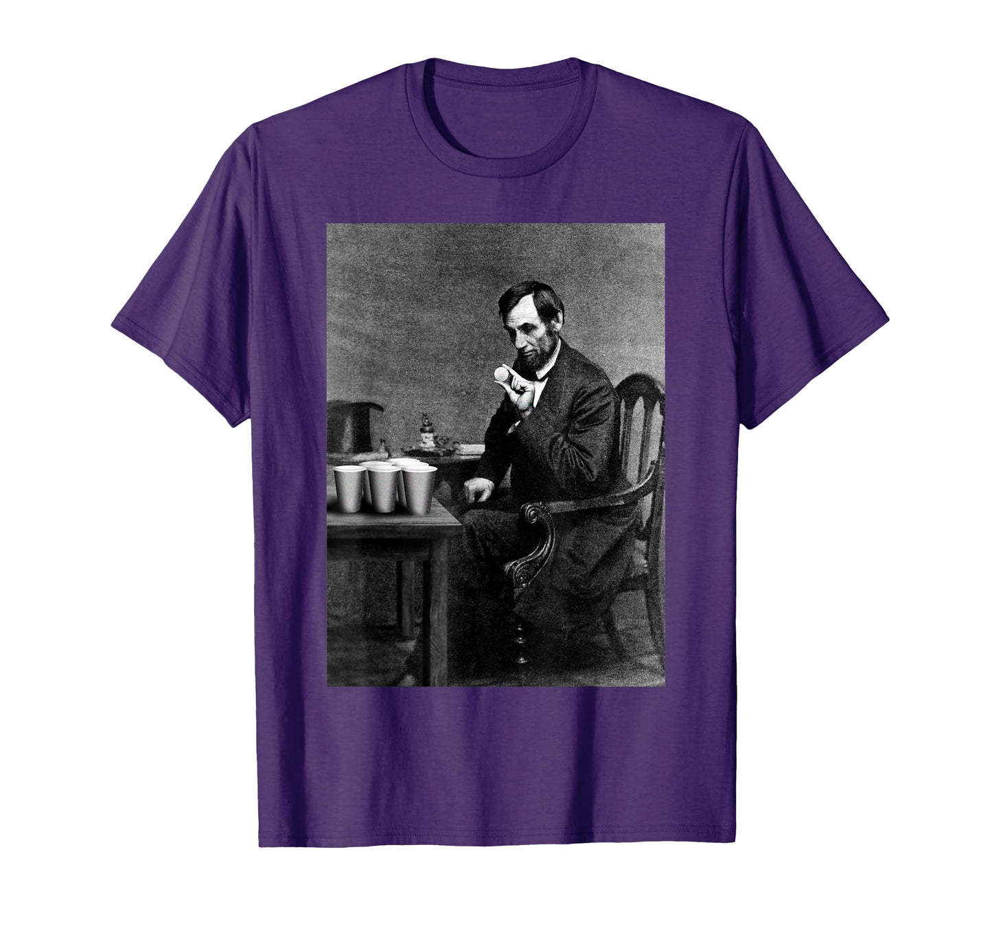 Abe Lincoln Invent's Beer Pong Old Vintage Photograph T-Shirt