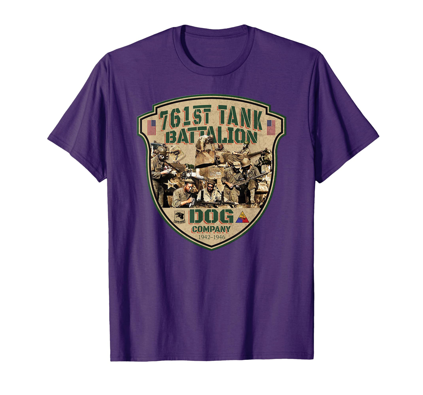 761st Tank Battalion Tribute Vintage Dog Company WW2 Heroes T-Shirt