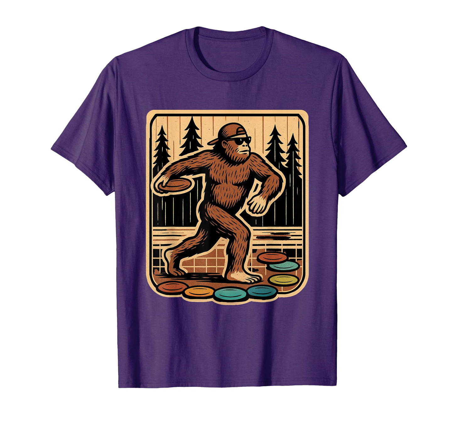 Disc Golf Sasquatch Vintage Funny Disc Golf T-Shirt