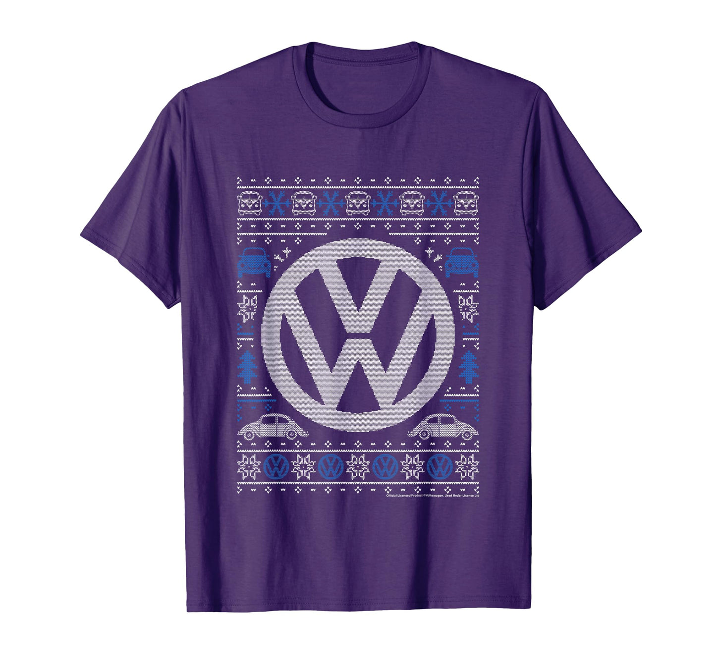 Volkswagen Classic Beetle Car Christmas Knit Knit Pattern T-Shirt