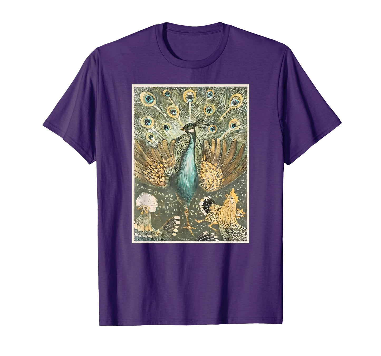 Retro Peacock Tarot Card Witch Vibes Peacock Bird Lovers T-Shirt