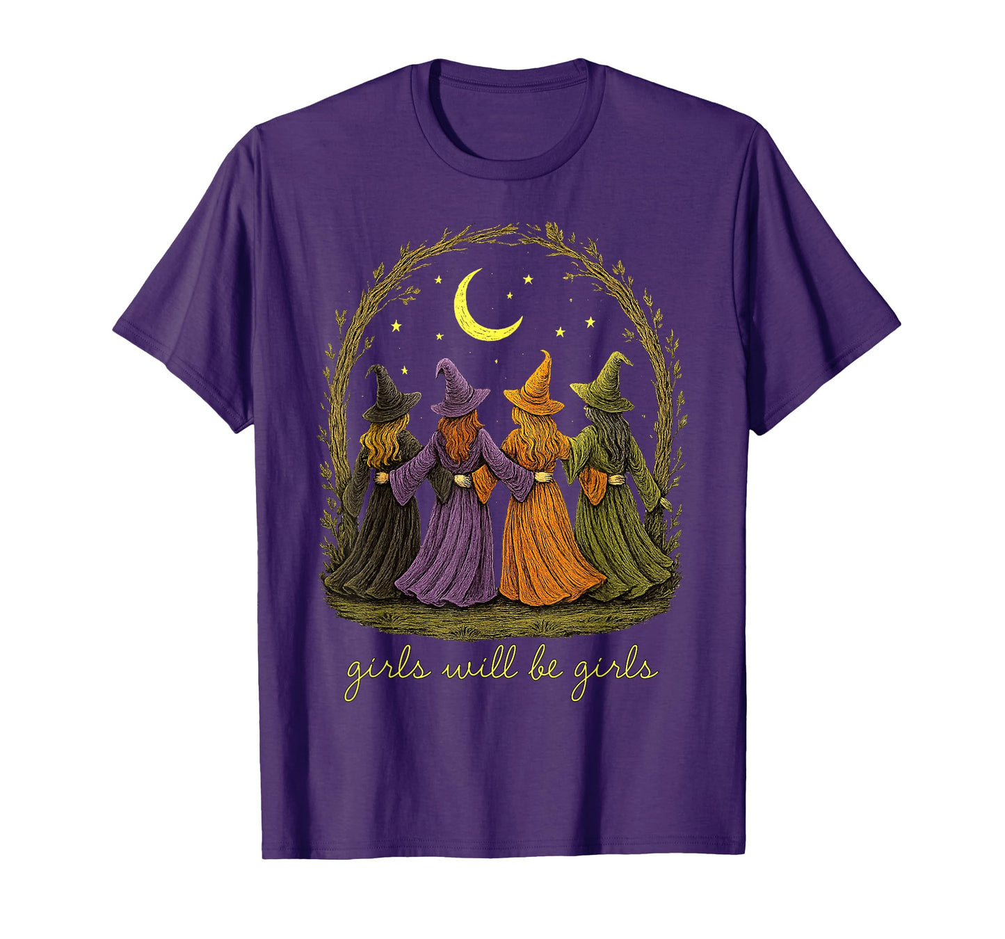 Halloween Spooky Witch Girl Will Be Girls Feminist Women T-Shirt