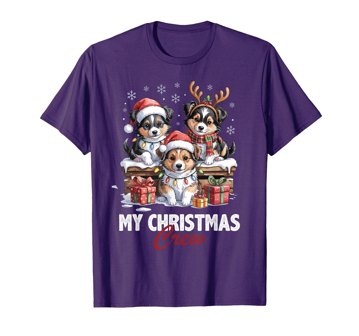Sheltie Christmas Crew Funny Dog Lovers Holiday Pajama T-Shirt