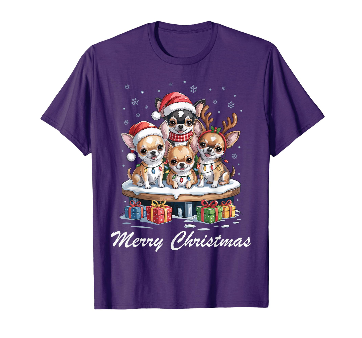 Chihuahua Merry Christmas Funny Dog Lovers Holiday Pajama T-Shirt