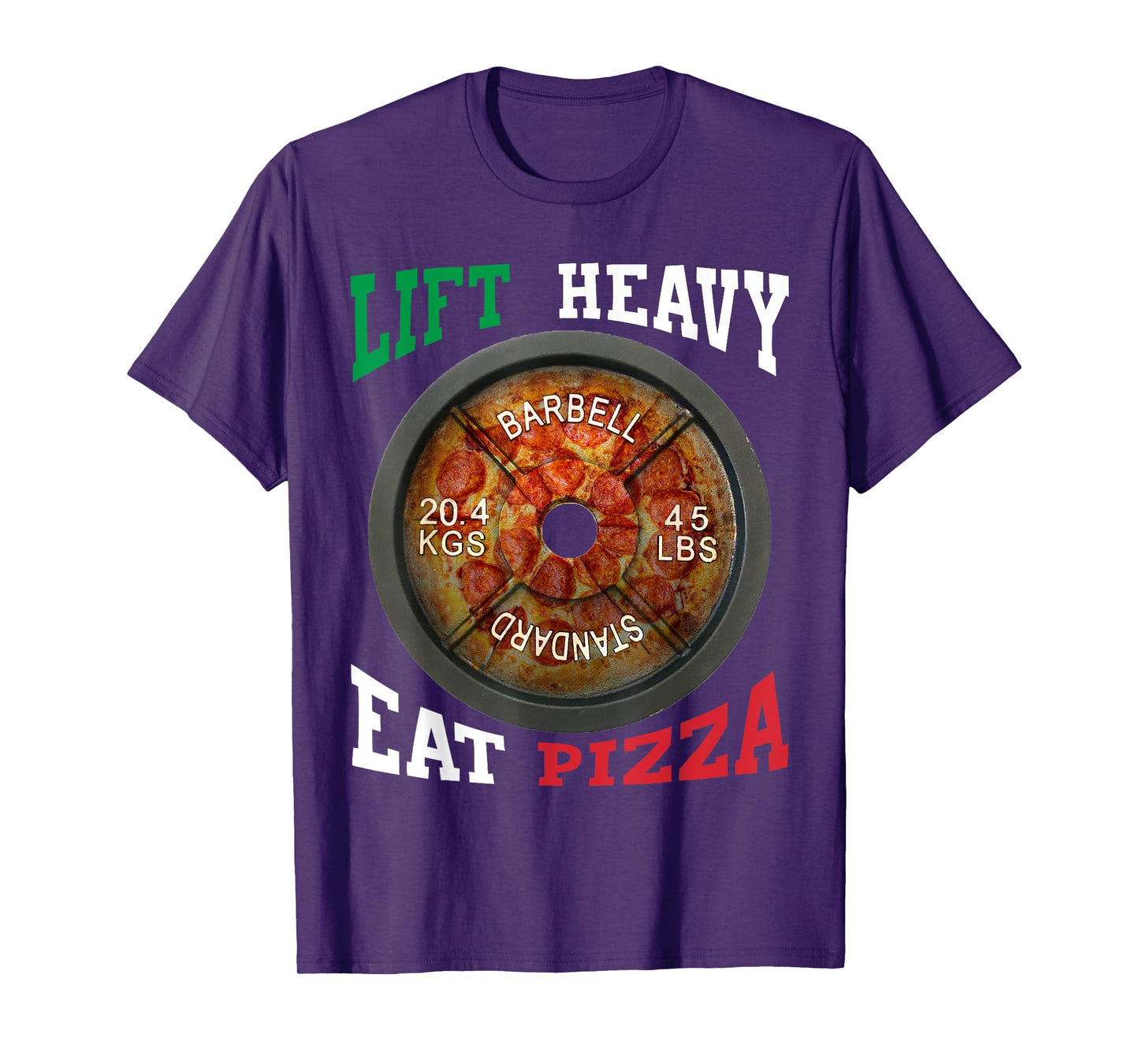 Funny Novelty Lift Heavy Eat Pizza Weightlifting Gym T-Shirt