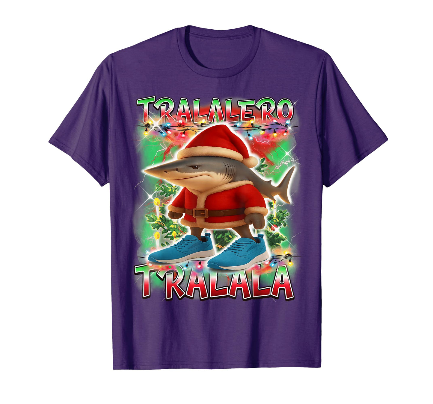 Tralalero Tralala Santa Claus Italian Brainrot Christmas T-Shirt