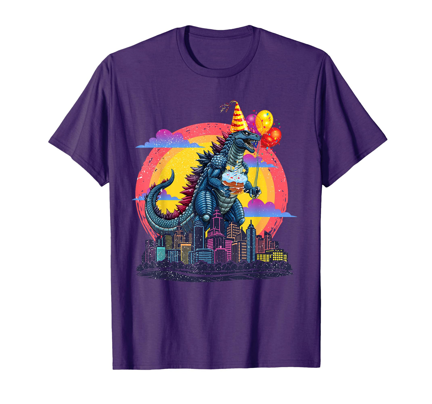 Kaiju Birthday Balloon & Cake Monster Movie Bday Decoration T-Shirt
