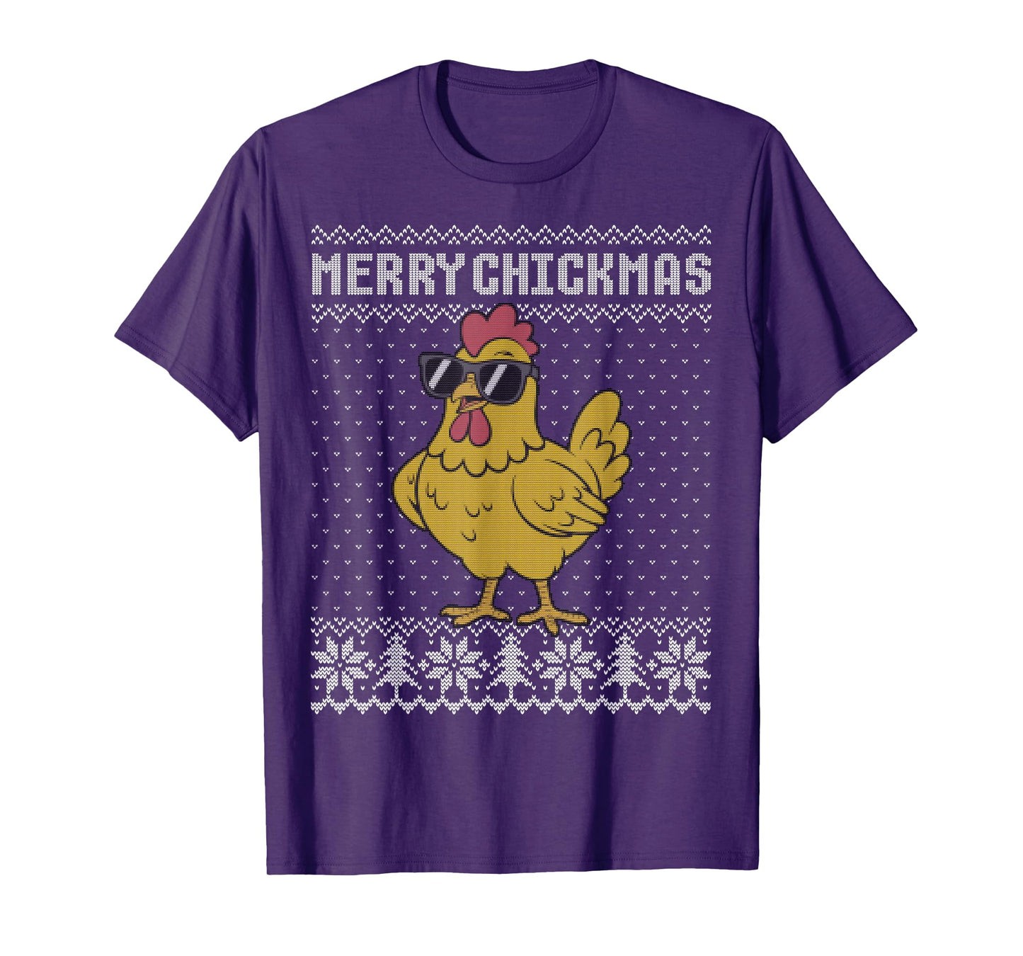 Merry Chickmas, Christmas Chicken Pun, Ugly Chicken Sweater T-Shirt