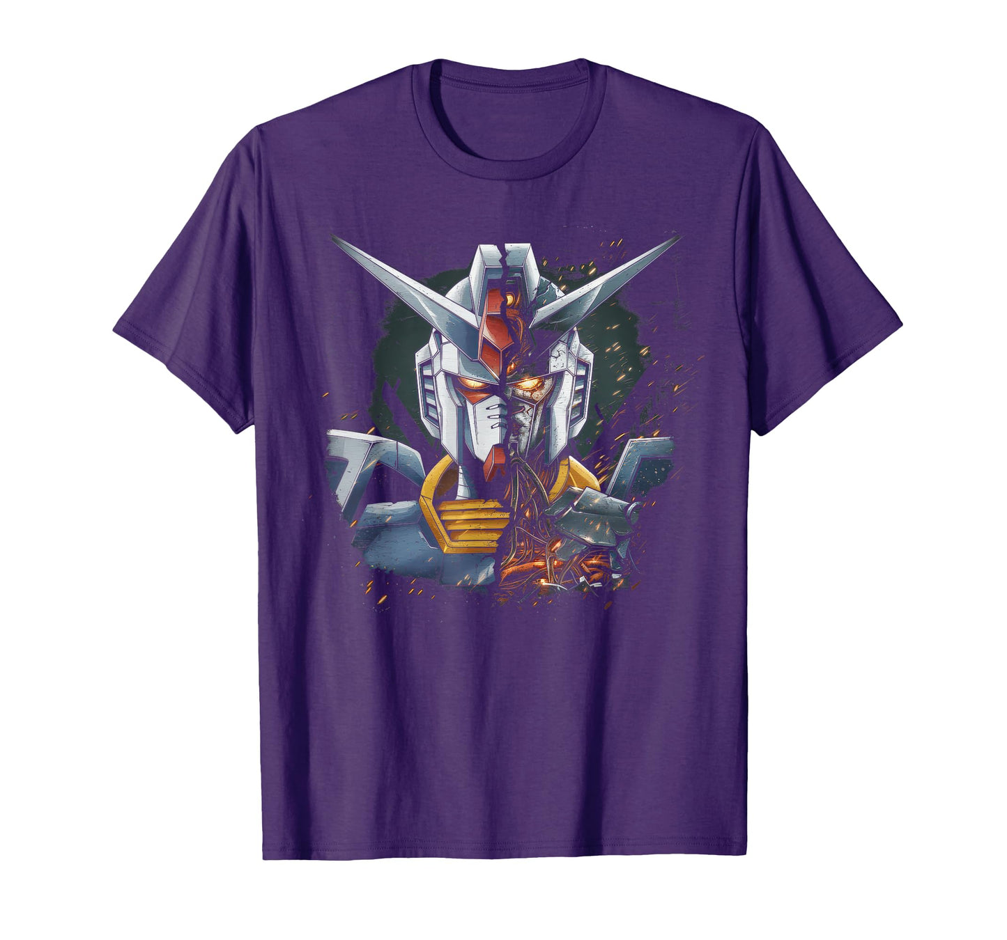 Mecha Tshirt Japanese Mecha Robot Head Anime Art Ukiyo-E T-Shirt