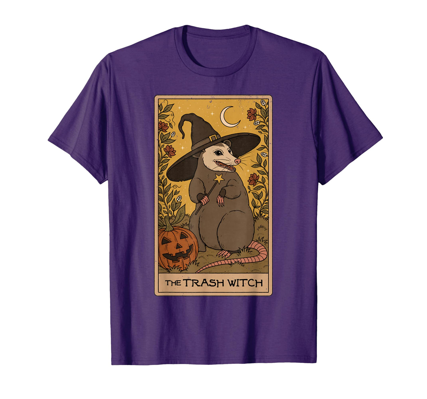 Vintage The Trash Witch Possum Tarot Raccoon Garbage T-Shirt