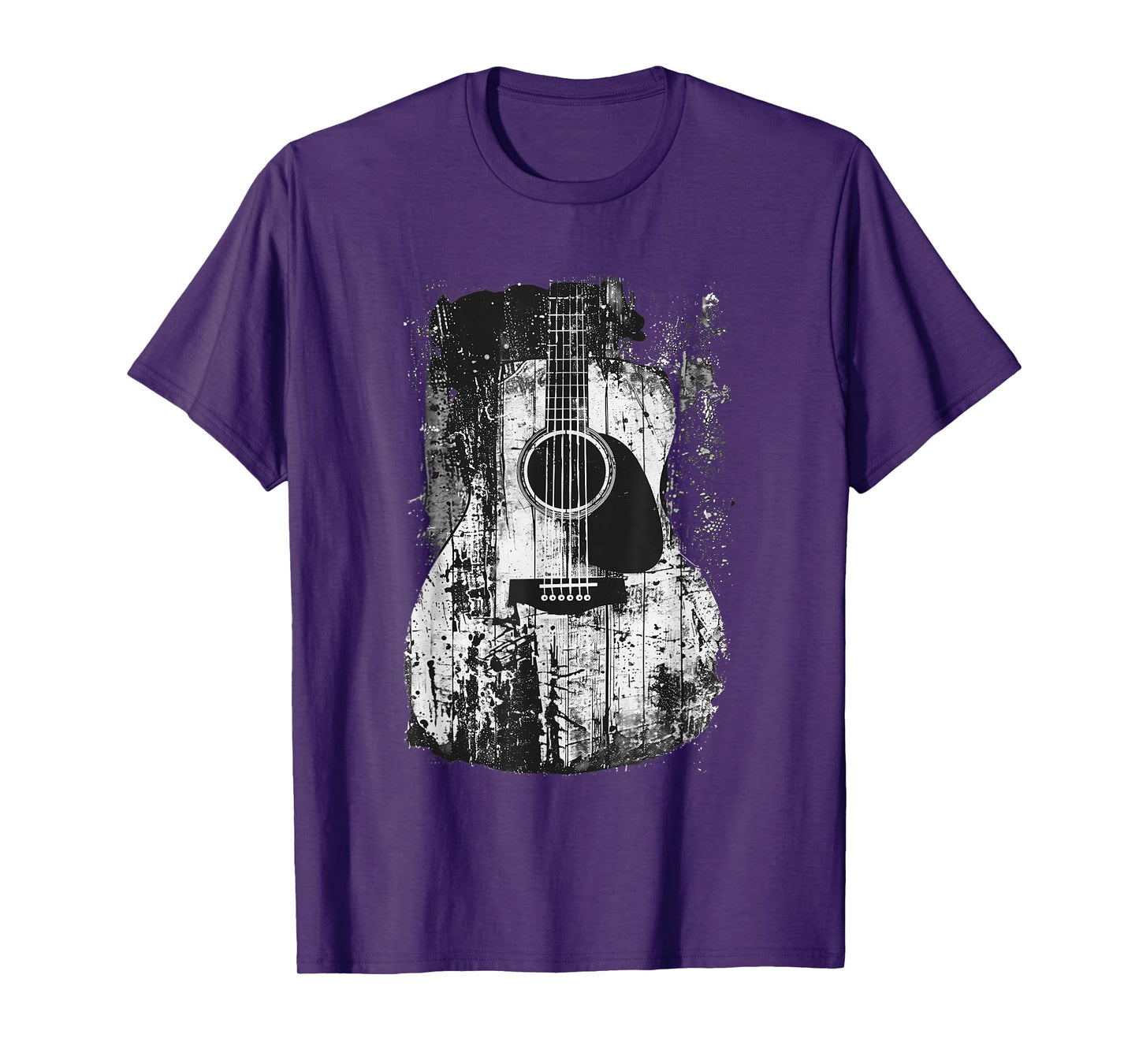 Acoustic Guitar, Vintage, Distressed, Rock & Roll Music. T-Shirt