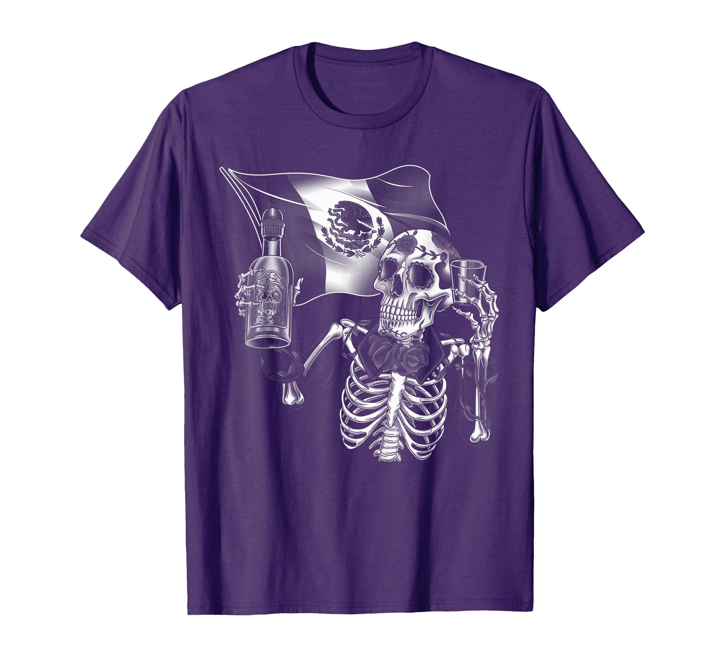 Mexico Vintage Skeleton Tequila Dia De Los Muertos Mexican T-Shirt