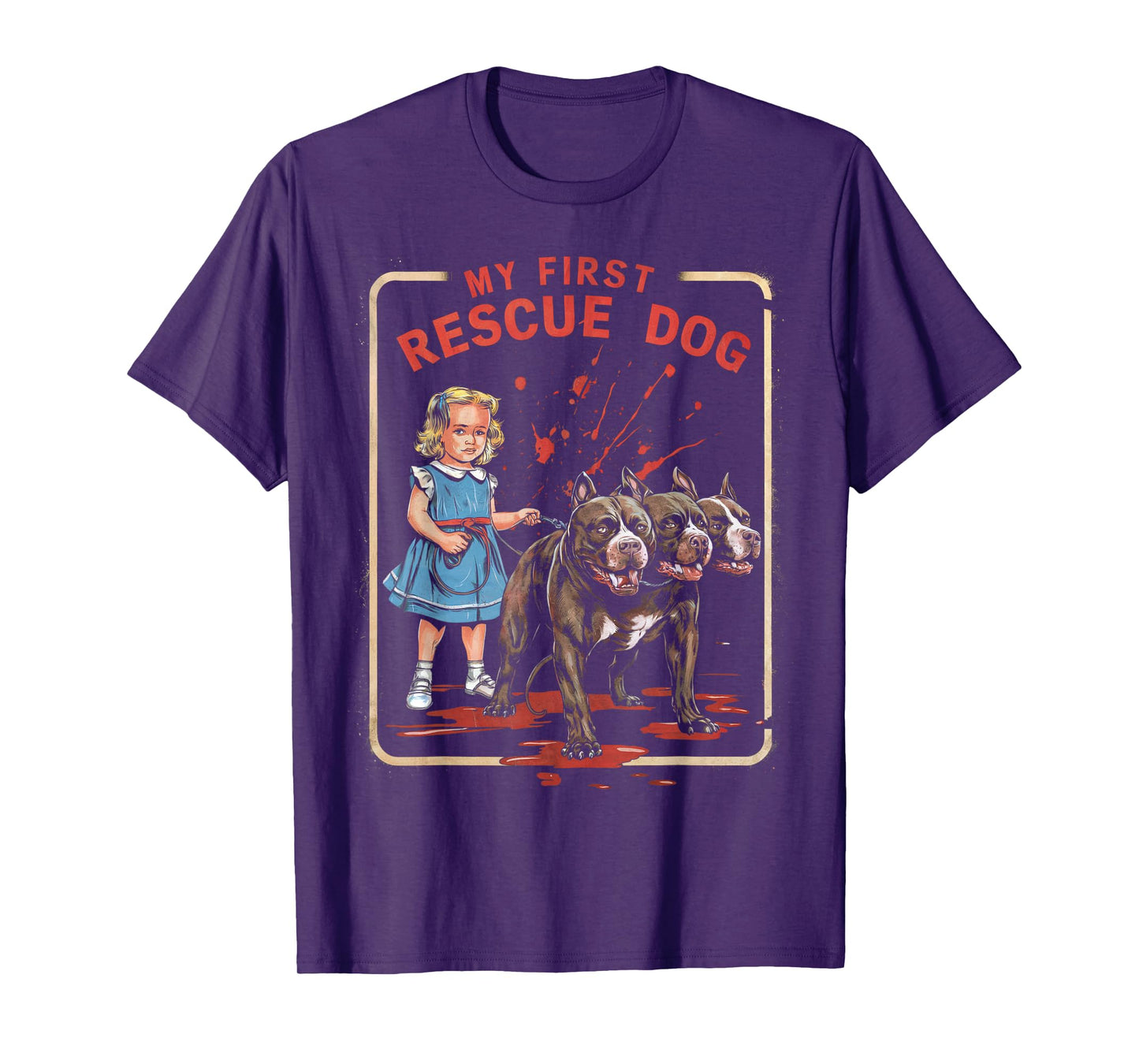 Vintage Horror Movie Lover Retro Halloween Shirt Rescue Dog T-Shirt