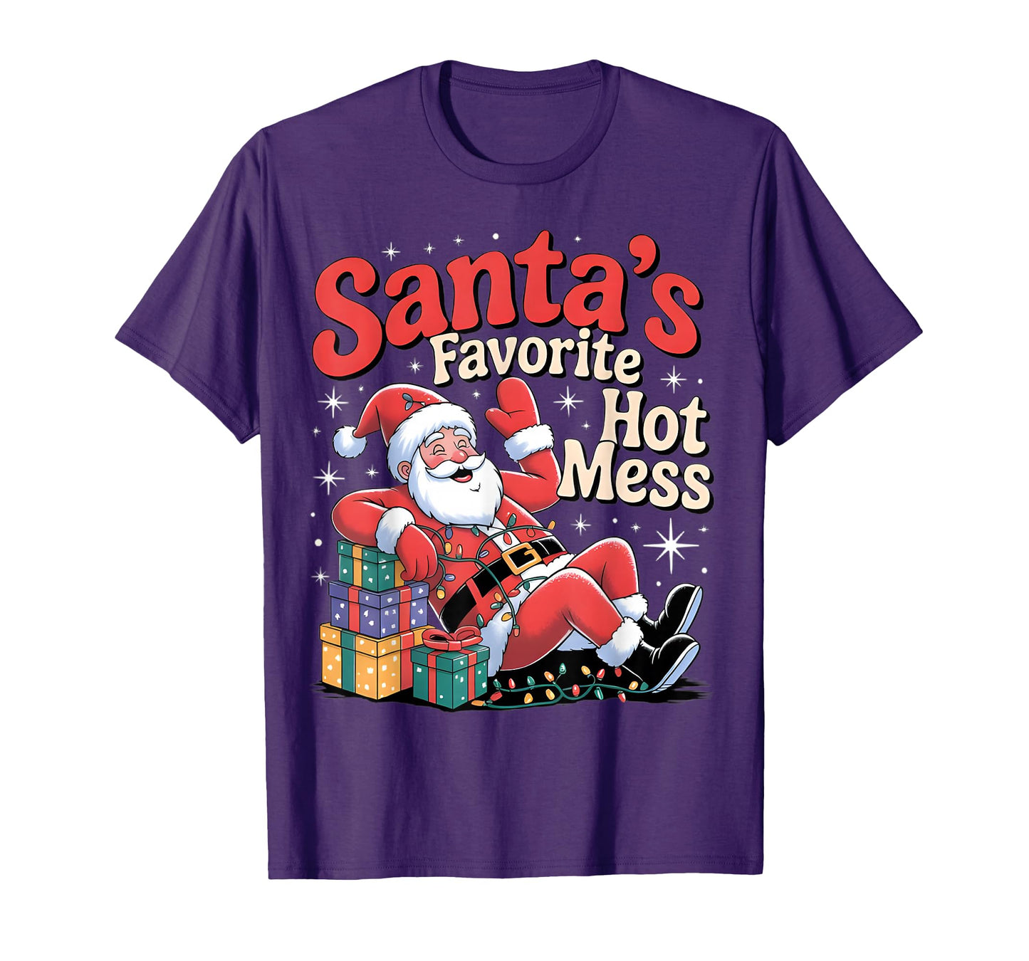 Santa's Favorite Hot Mess Christmas Funny Margarita T-Shirt