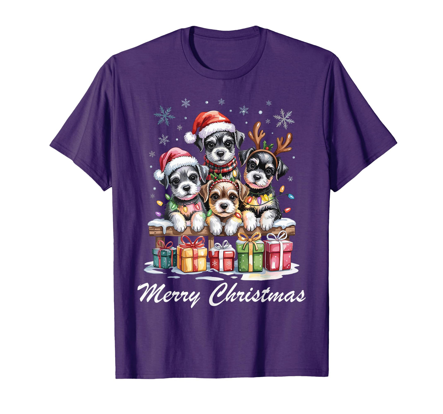 Miniature Schnauzer Merry Christmas Funny Dog Lovers Holiday T-Shirt
