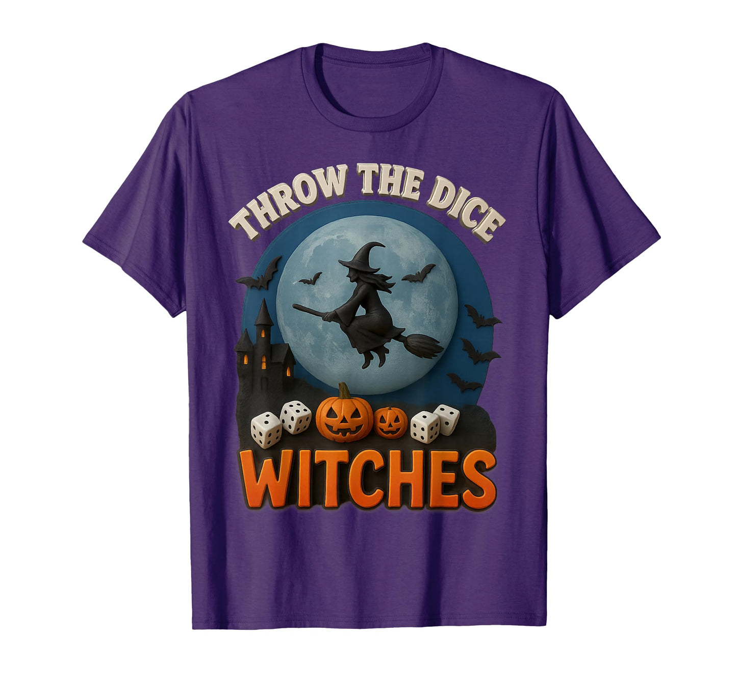 Throw The Dice Witches Bunco Party Funny Halloween Costume T-Shirt