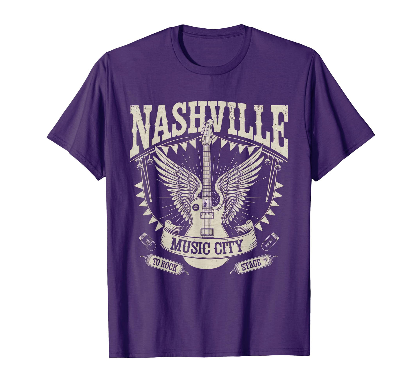 Nashville Music City Tshirt Women Men Tennessee Rock Country T-Shirt