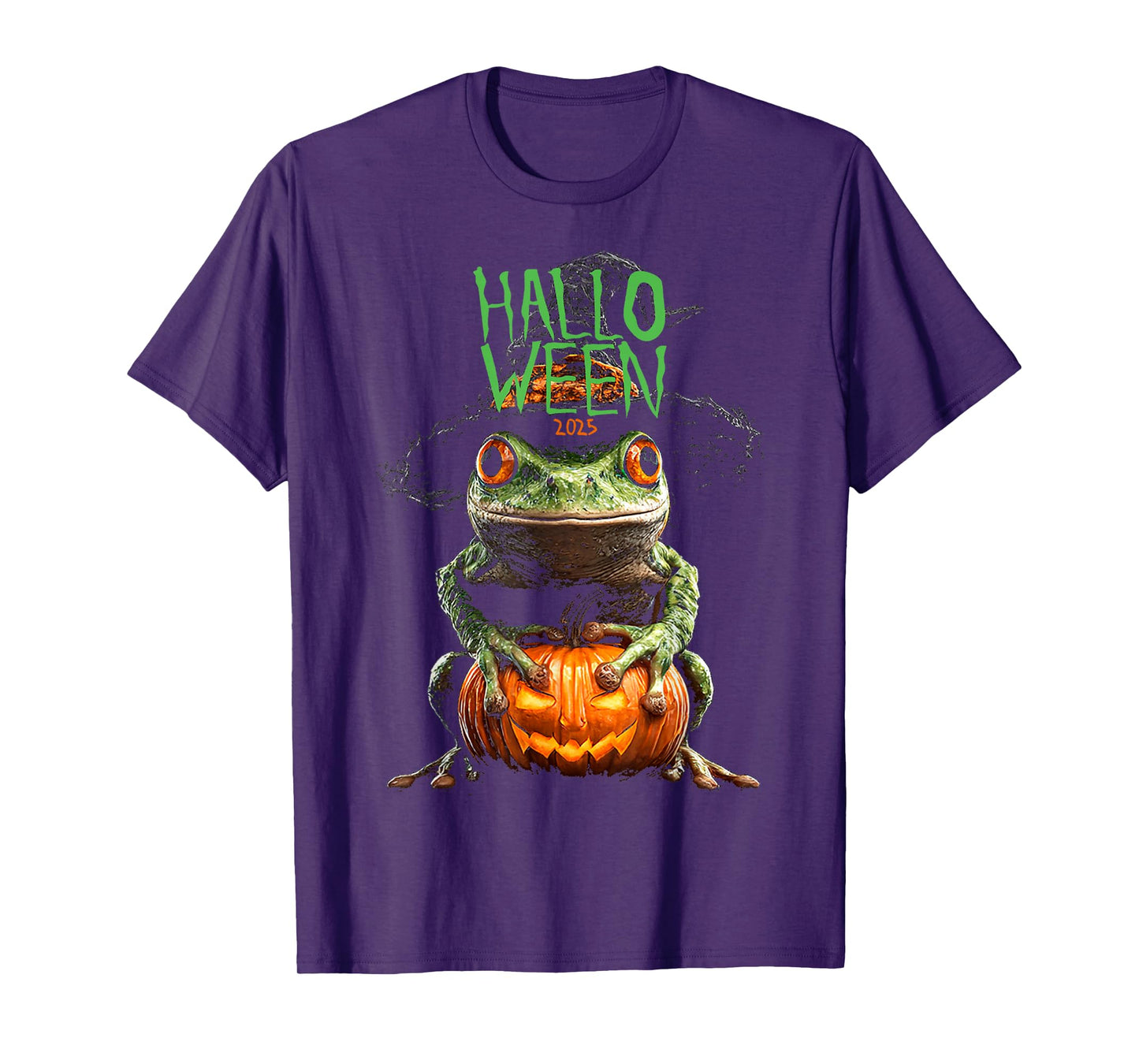 Halloween 2025 Frog Pumpkin Witch Costume Fun T-Shirt