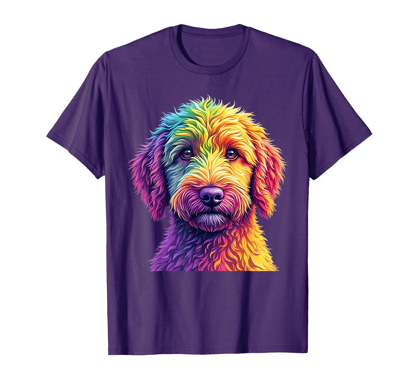 Golden Doodle Dog Colorful Goldendoodle Face dog Lover men T-Shirt