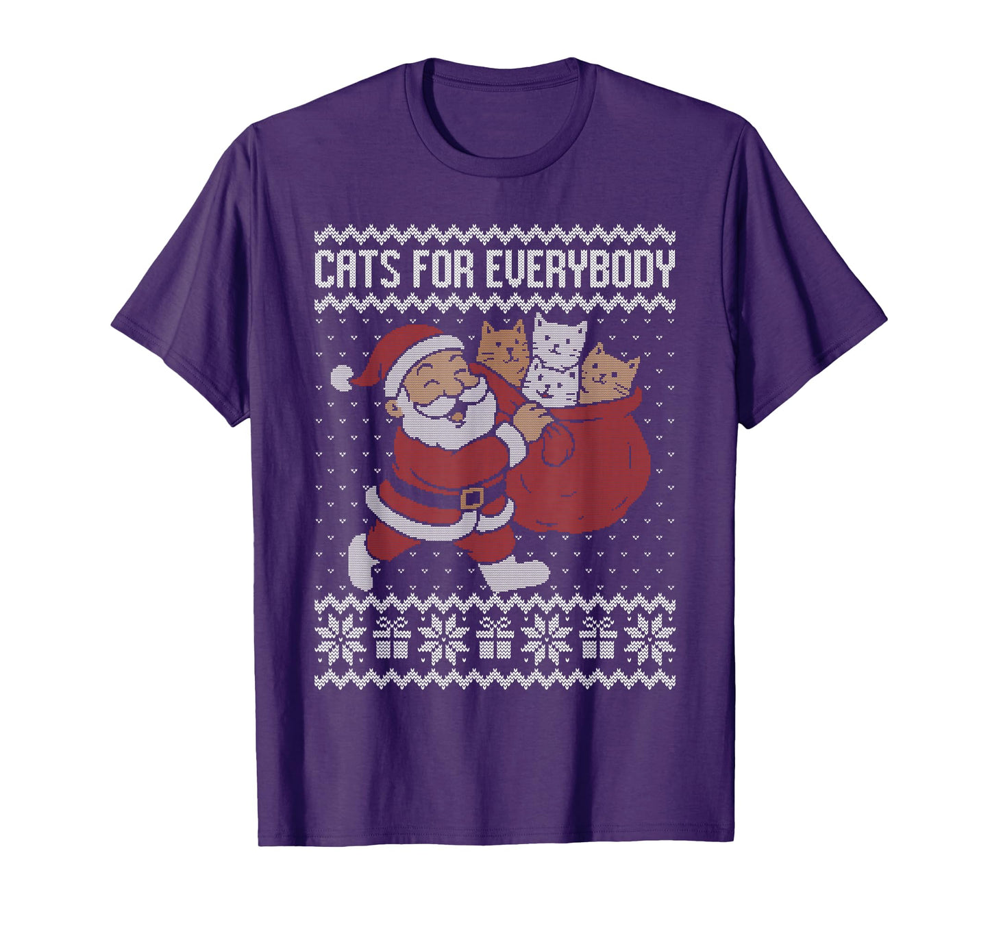 Cats for Everybody Christmas Ugly Sweater Santa Claus T-Shirt