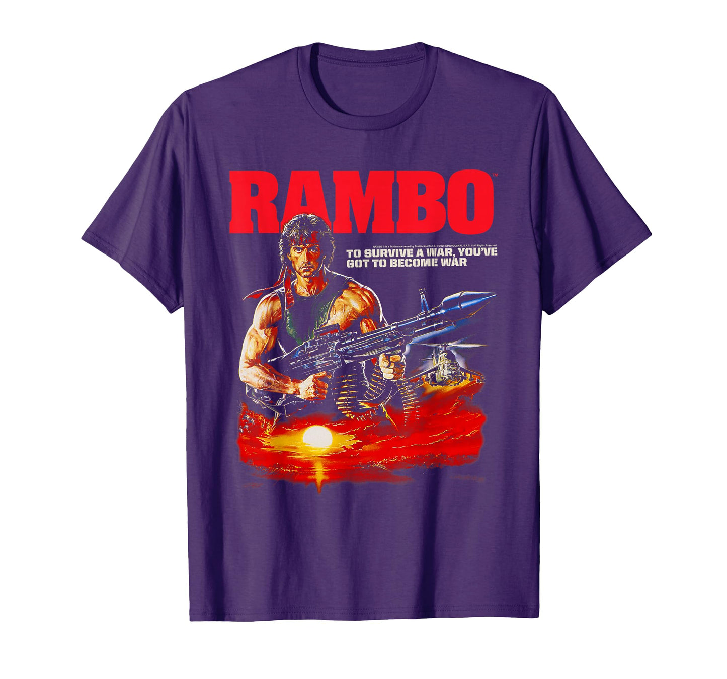 Rambo Missile Launcher Illustration Vintage Action Movie T-Shirt