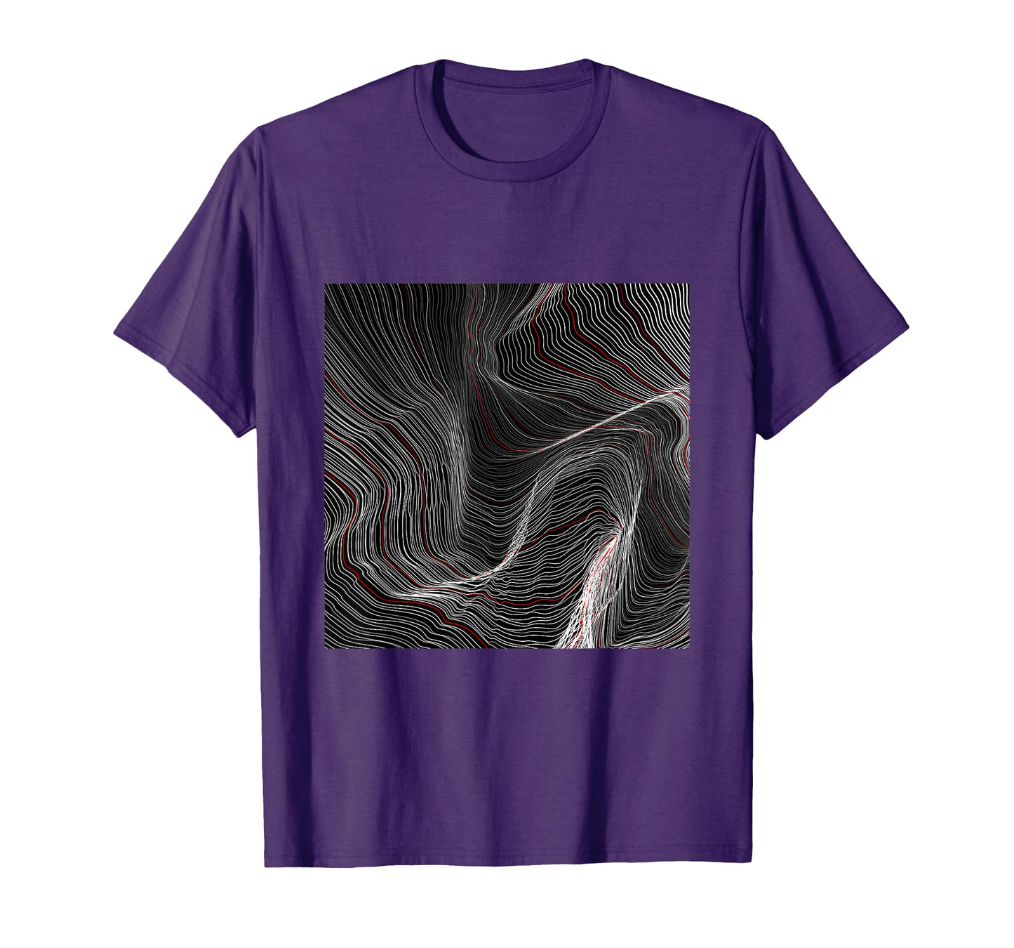Cool Abstract Black Square With Waves Graphic Cool Designs T-Shirt