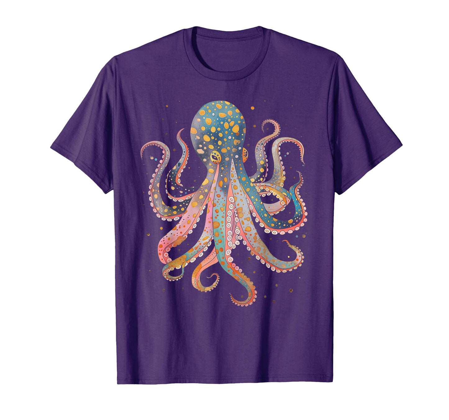 Octopus Floral Vintage Flowers Squid Kraken Scuba Diving T-Shirt