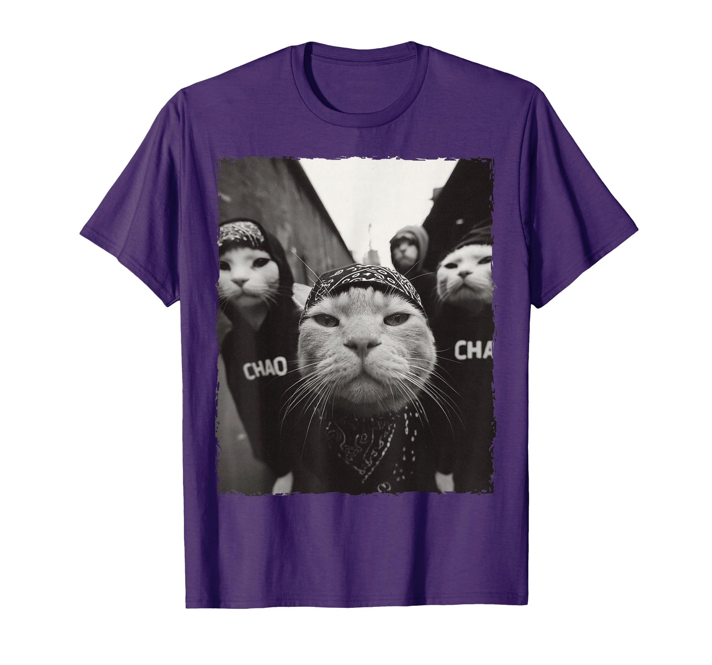 Funny Graphic Cat Gangster Funny T-Shirt