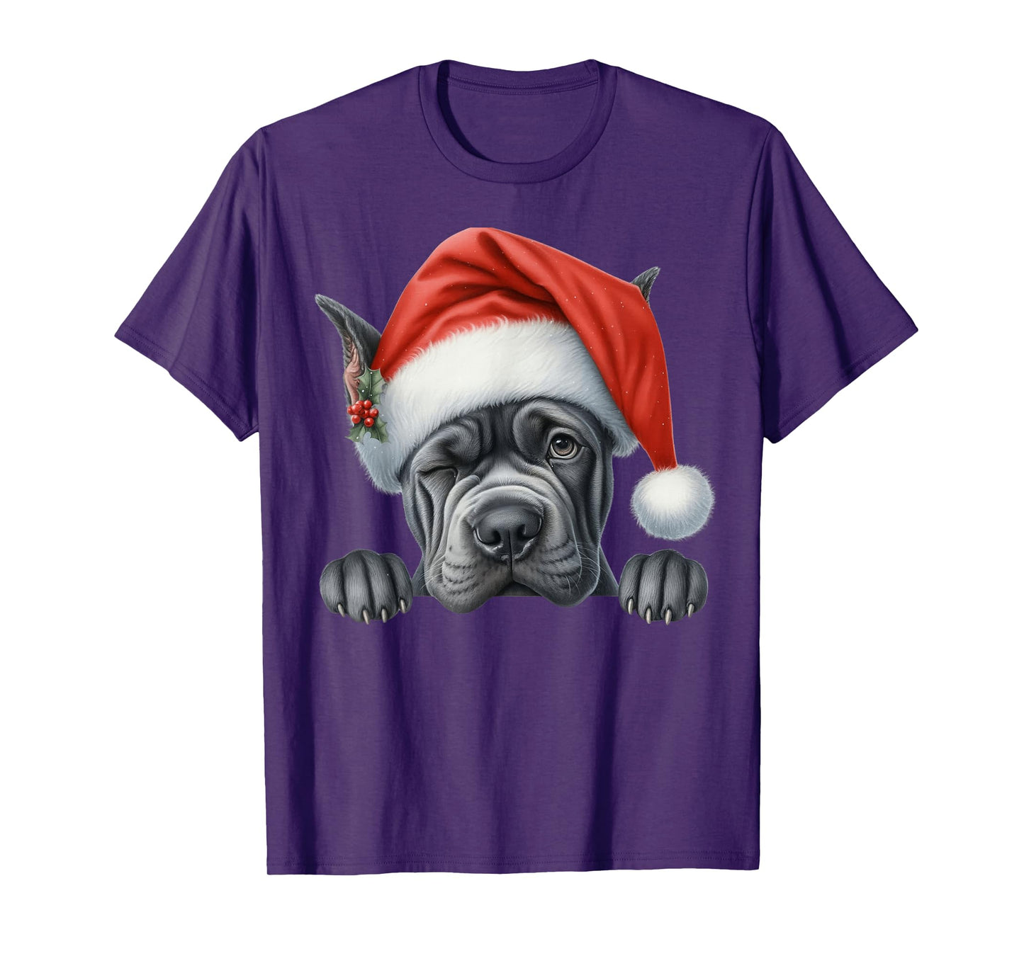 Cane Corso Dog Christmas Santa Hat Dog Mom Dad T-Shirt