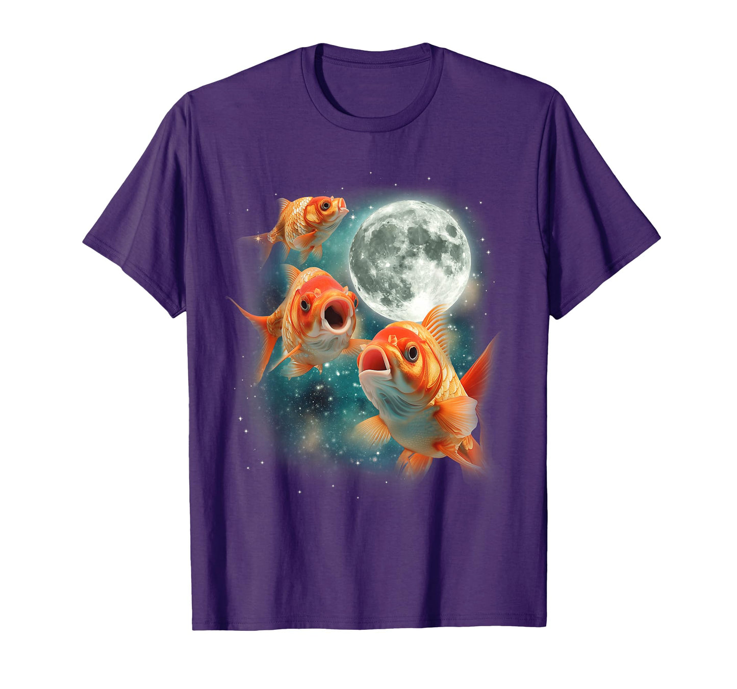 Three Goldfish Moon | 3 Fish Moon Unique Goldfish Parody T-Shirt