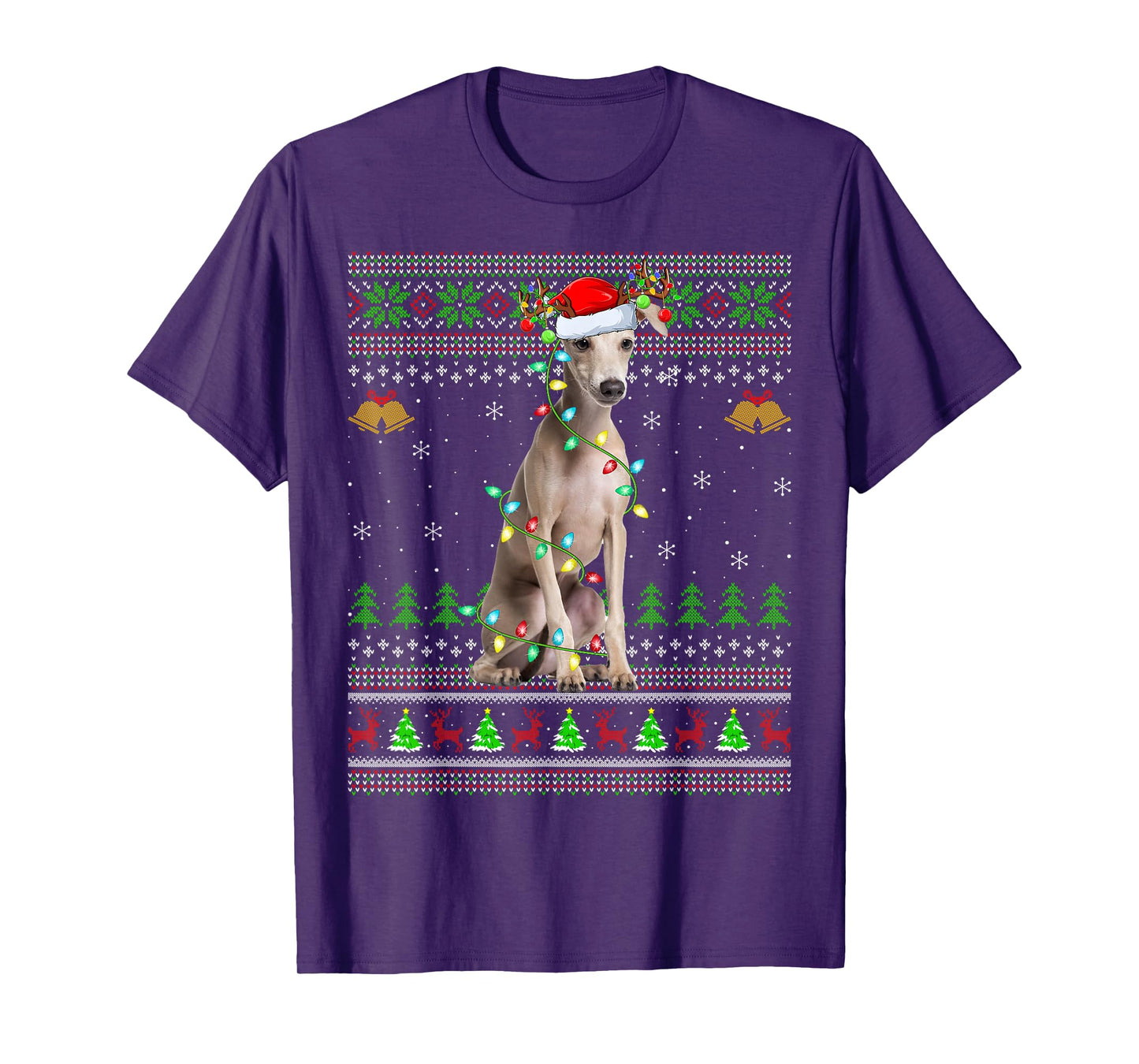 Italian Greyhound Dog Ugly Christmas Sweaters Holiday Xmas T-Shirt