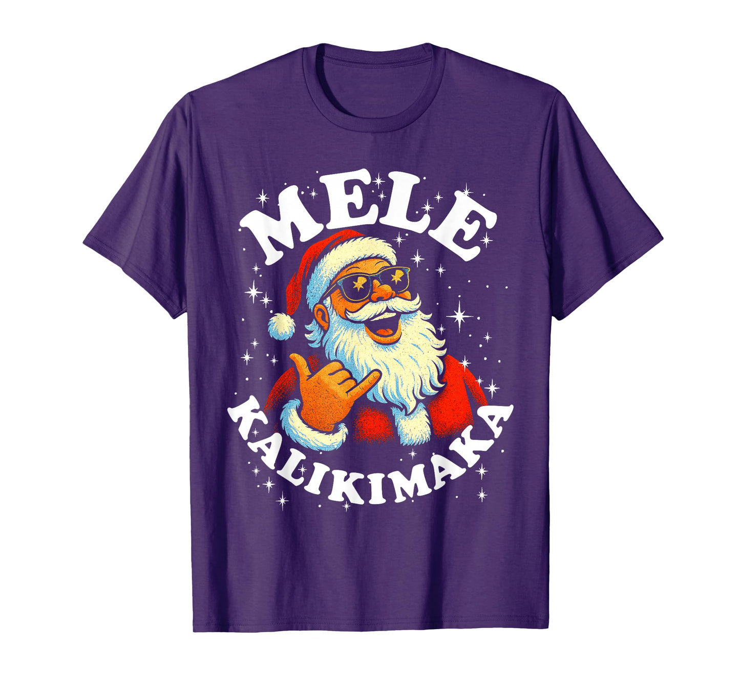 Retro Mele Kalikimaka Hawaiian Christmas Party Santa Shaka T-Shirt