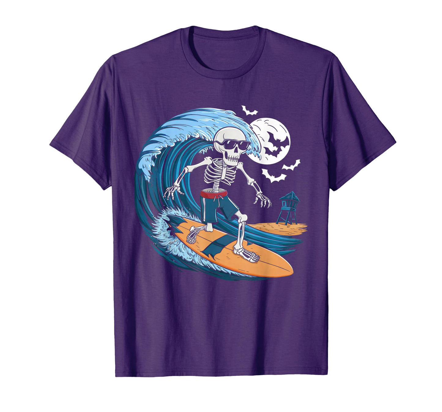 Halloween Surfing Skeleton Shirt Surfer Hawaiian Surf Hawaii T-Shirt