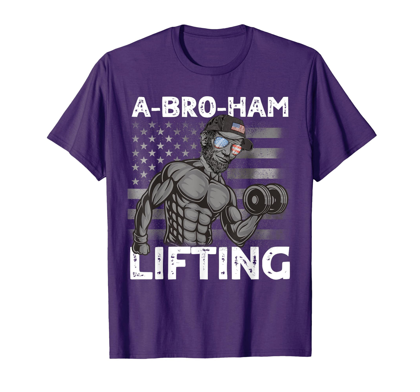 A-Bro-Ham Lifting President Lincoln Bro 4th of July Gym Men T-Shirt
