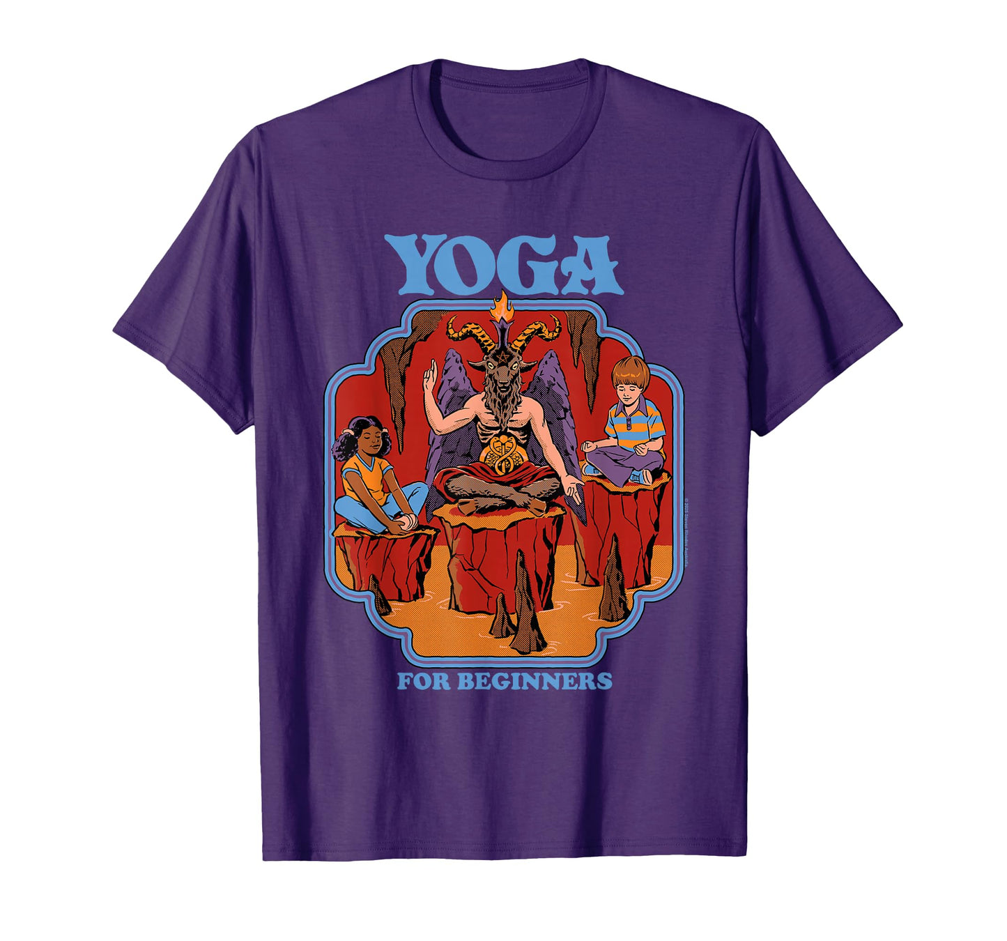 Satanic Yoga Sarcastic Retro Vintage Funny Adult Humor T-Shirt