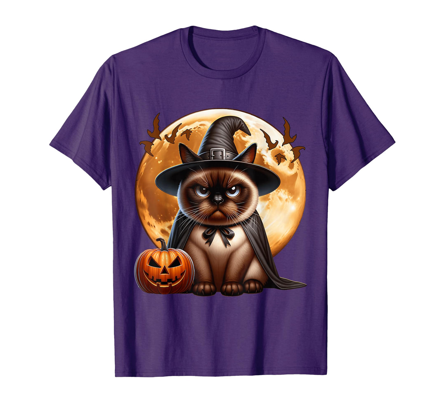 Siamese Cat Halloween Costume Witch Cat T-Shirt