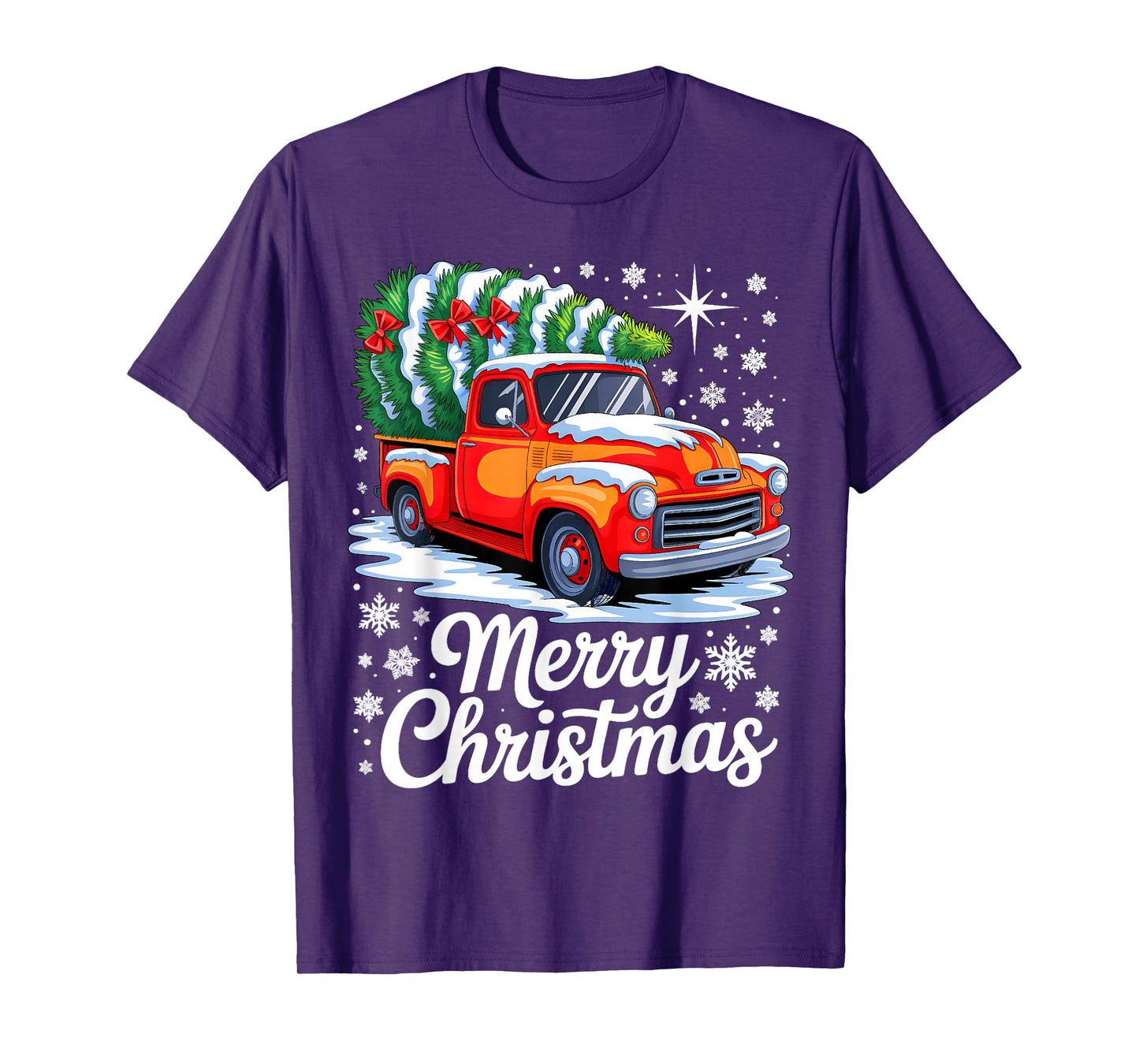 Merry Christmas Red Truck Family Matching Christmas Pajama T-Shirt