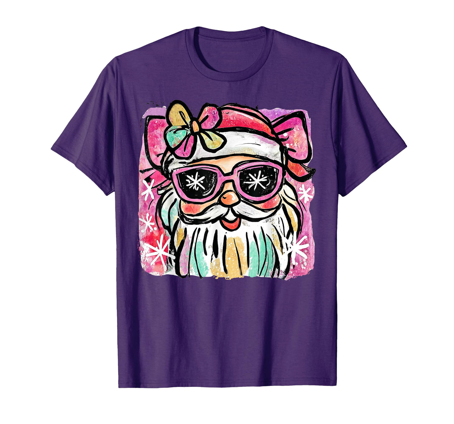Preppy Santa Claus Coquette Christmas Girls Womans Cute Xmas T-Shirt