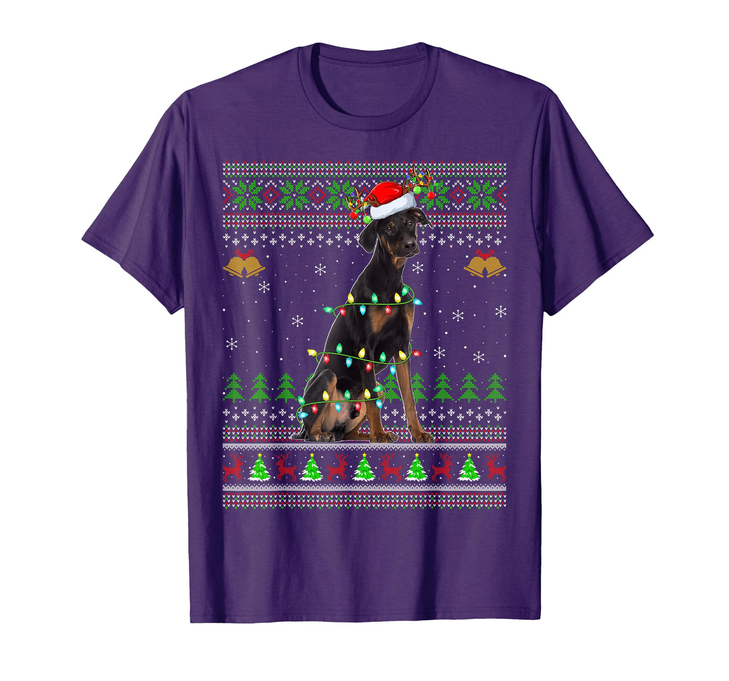 Doberman Pinscher Dog Ugly Christmas Sweaters Holiday Xmas T-Shirt