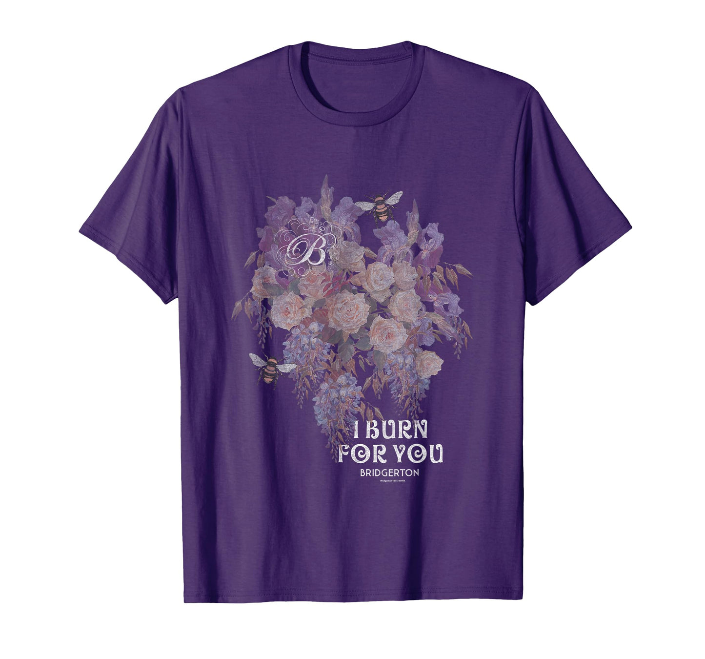 Bridgerton I Burn For You Vintage Retro Floral Chest Poster T-Shirt