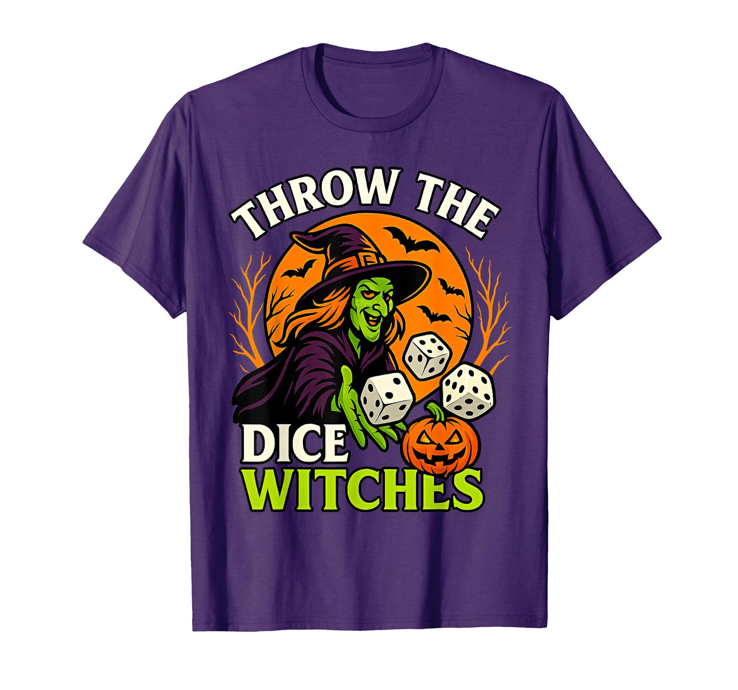 Throw The Dice Witches Funny Halloween Spooky Witch T-Shirt