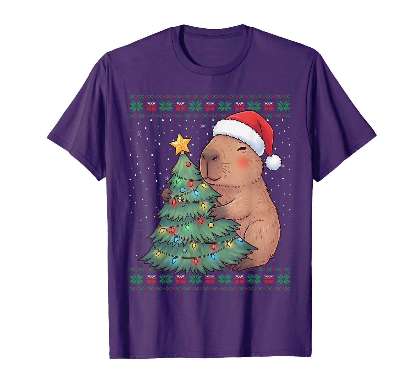 Cute Capybara Ugly Christmas Sweater T-Shirt