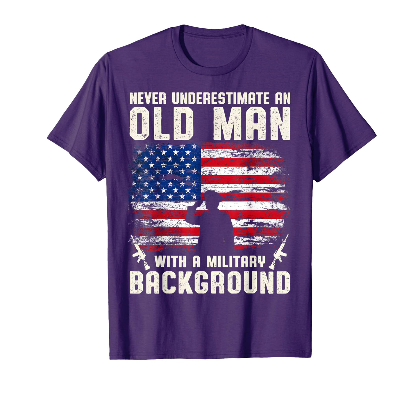 Never Underestimate An Old Man With A Military Background T-Shirt