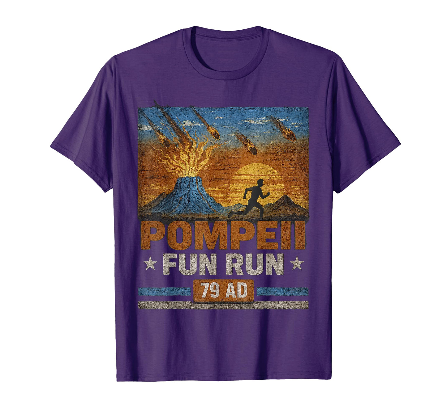 Pompeii Fun Run 79 AD Funny Volcano Geology Parody T-Shirt