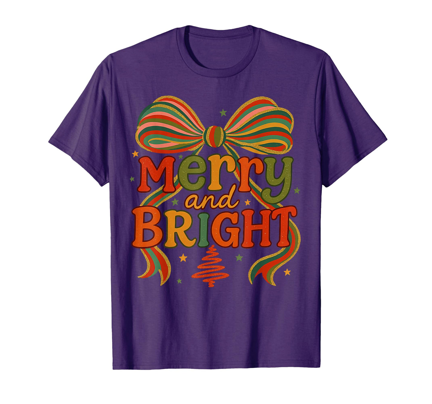 Merry and Bright Christmas Crew 2025 Funny Family Matching T-Shirt