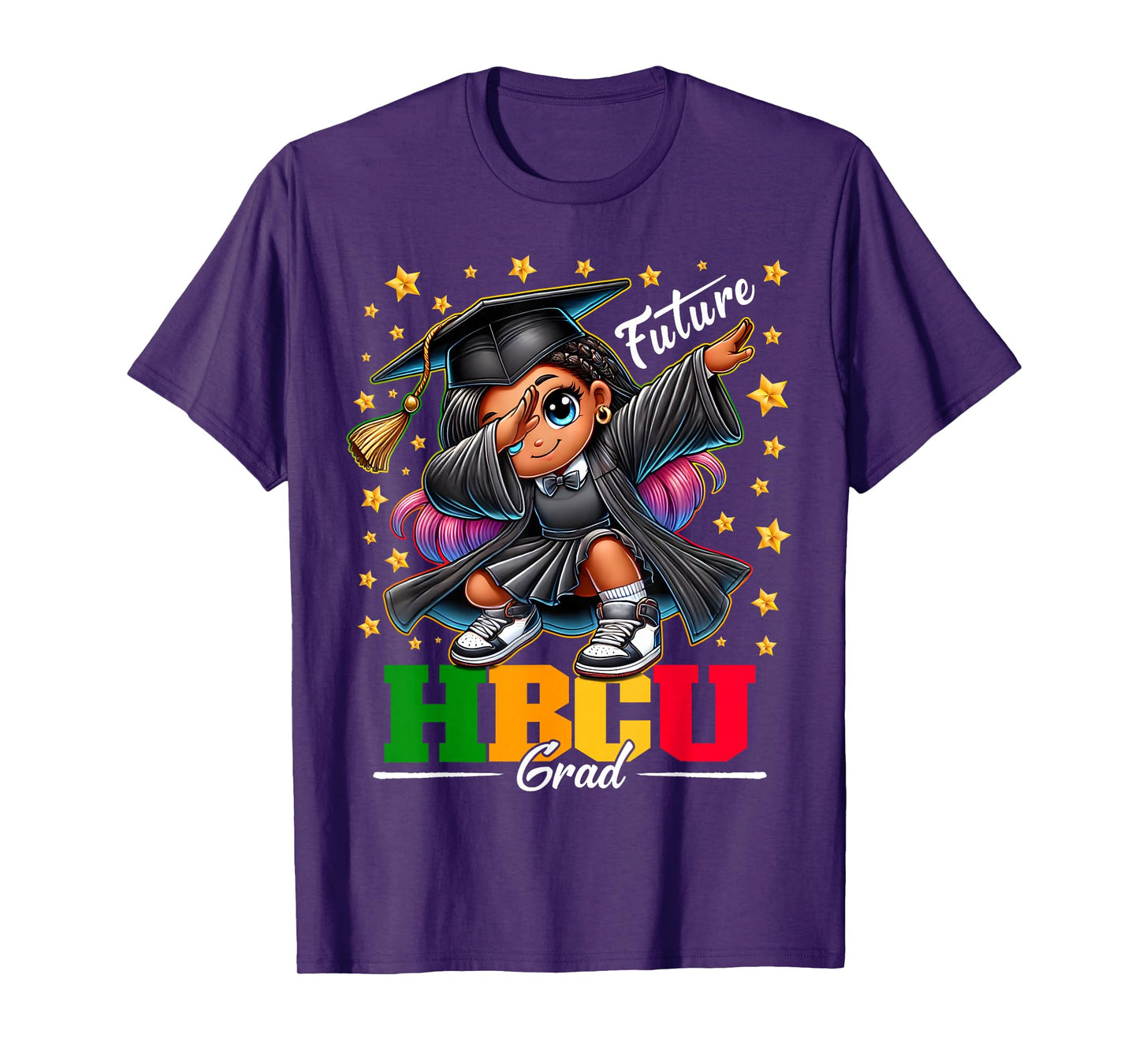 Proud Historical Black Colleges and Universities Future HBCU Grad Dabbing Girl Graduation T-Shirt for Girls Kids - Black - Small
